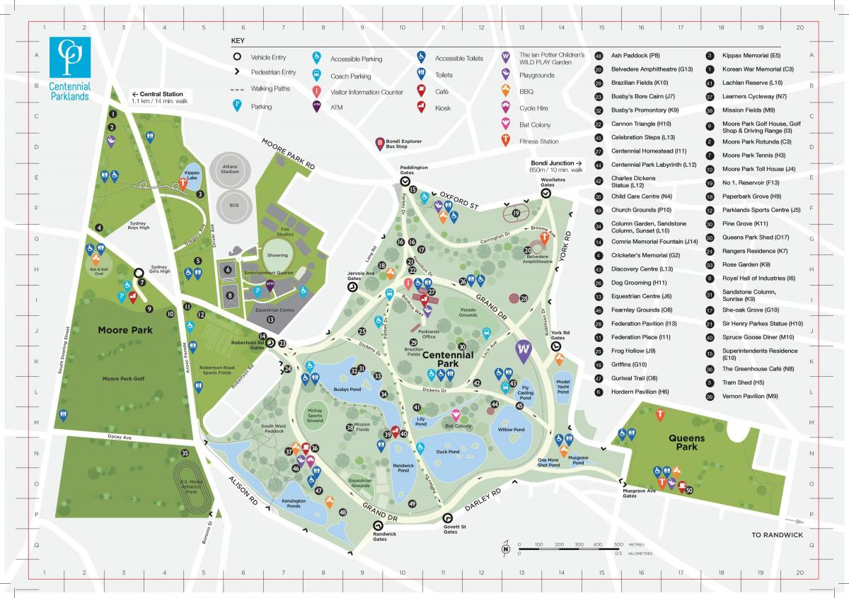 carte de centennial park sydney