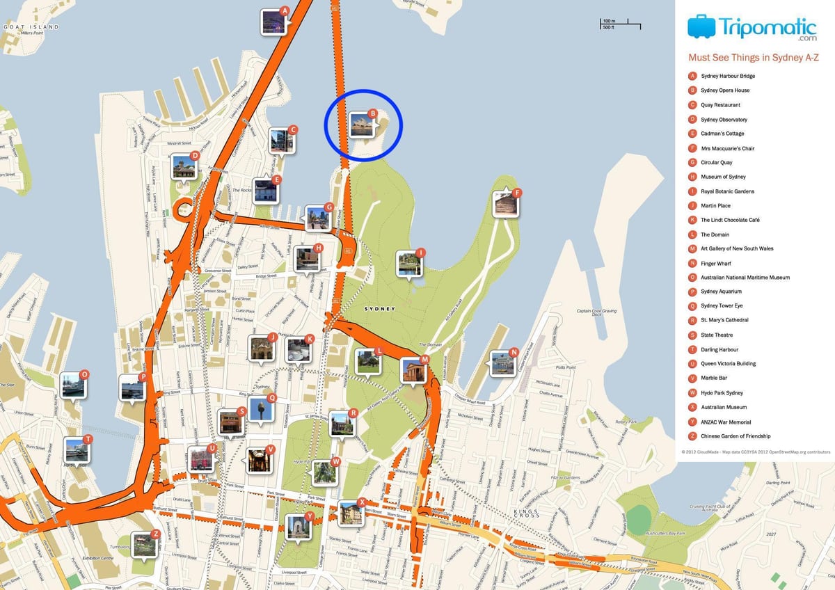 carte de l'opéra de sydney