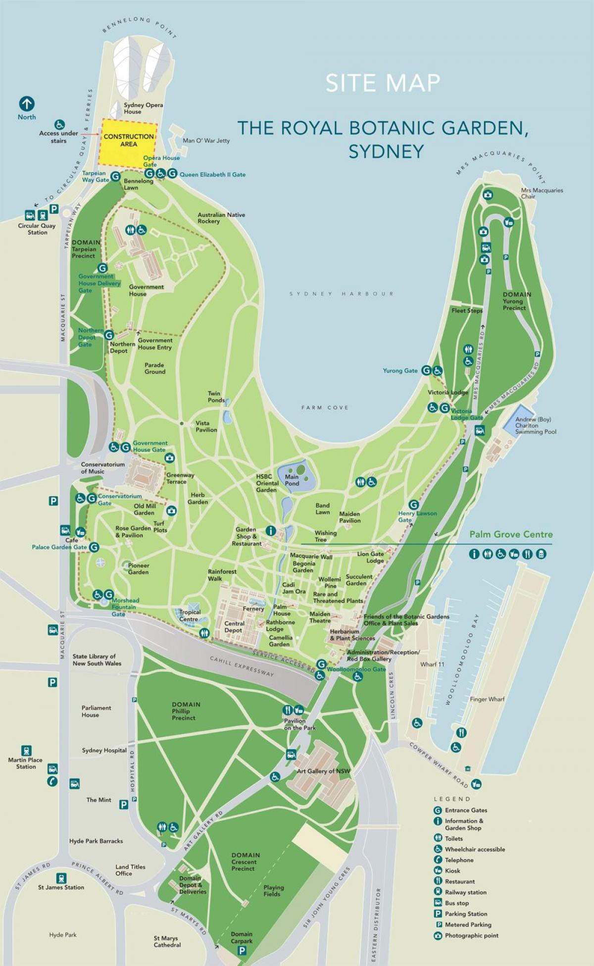 sydney jardins botaniques de la carte