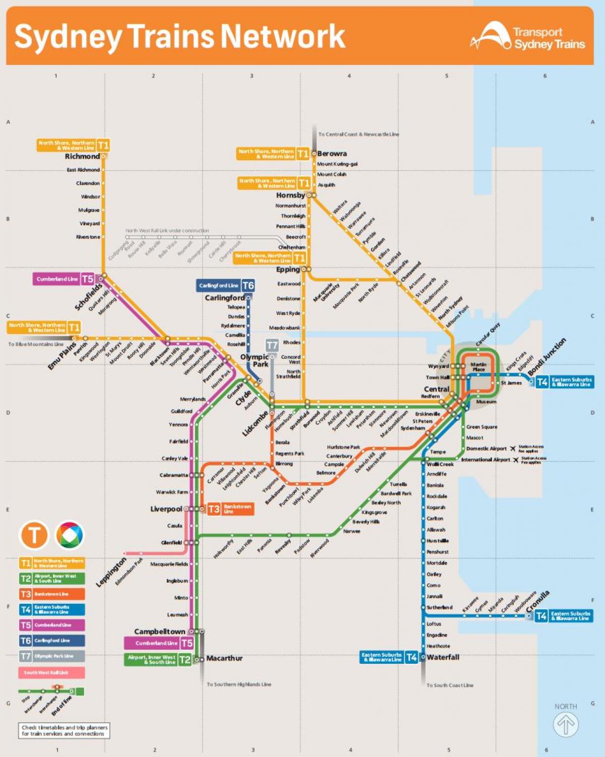carte de métro nord-ouest de sydney