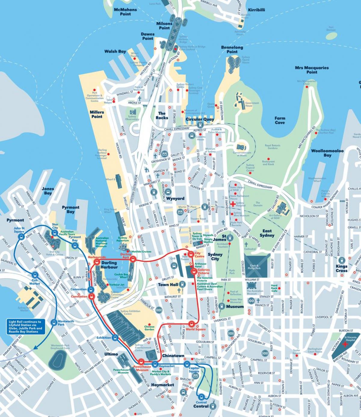 carte de la ville de sydney