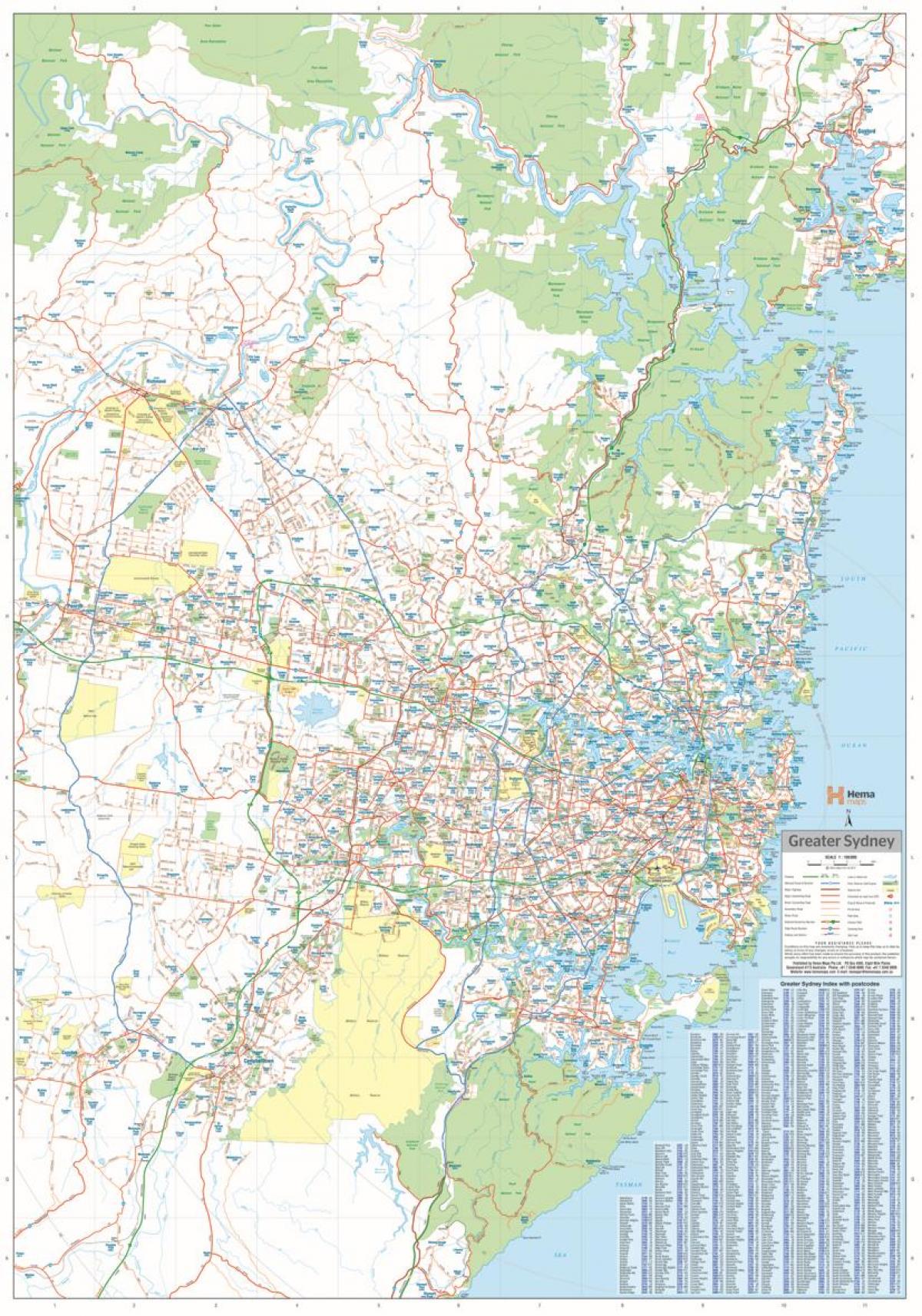 la carte de sydney régions