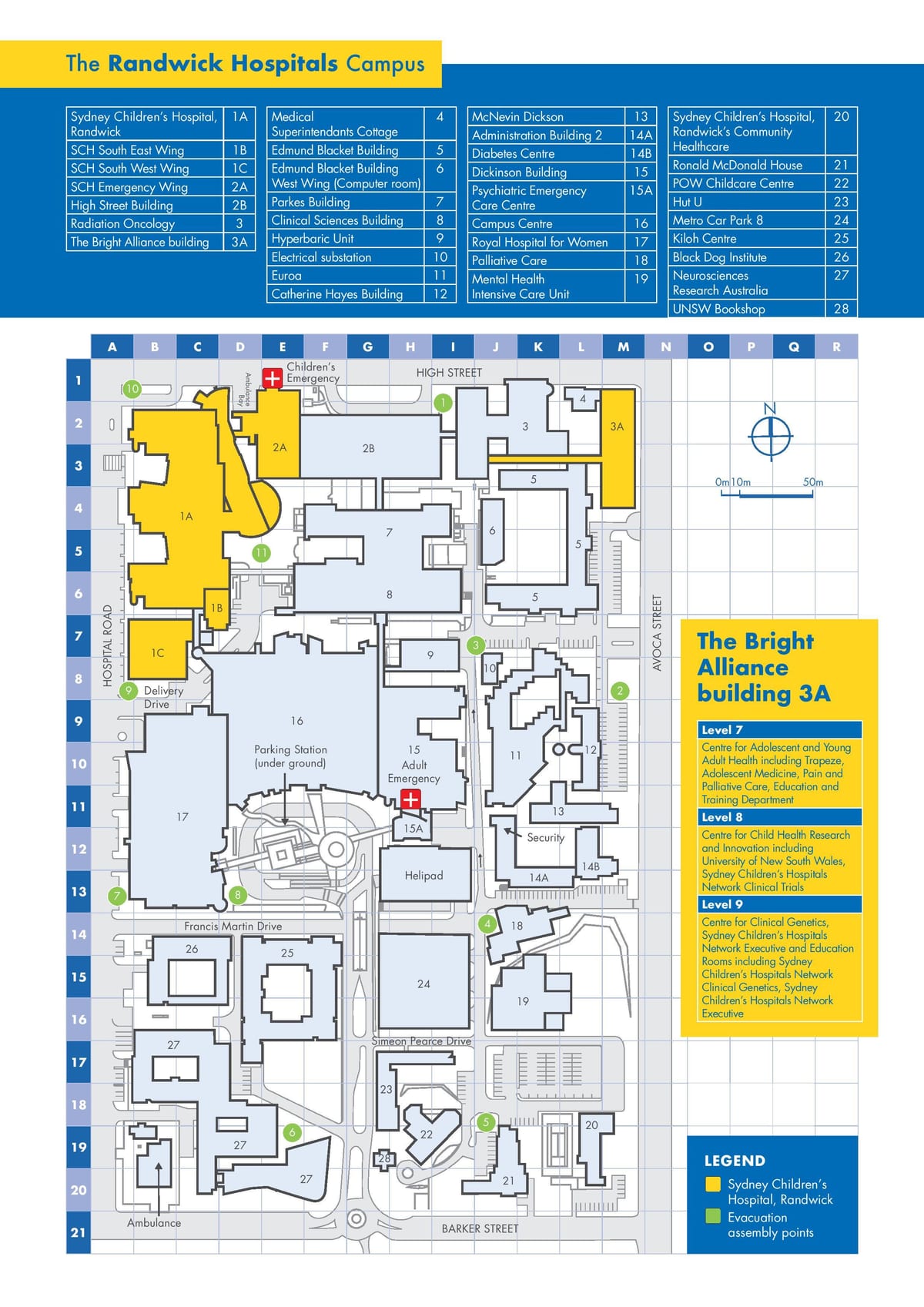 sydney l'hôpital pour enfants de randwick carte