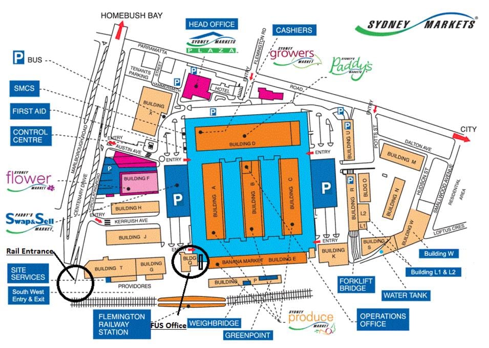 la carte de sydney marchés