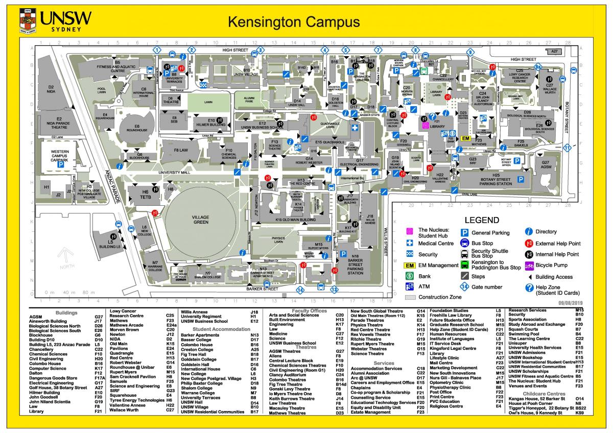unsw carte du campus