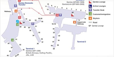 Carte de l'aéroport de sydney