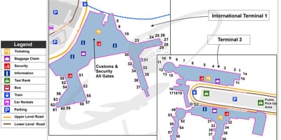 Carte de l'aéroport de sydney