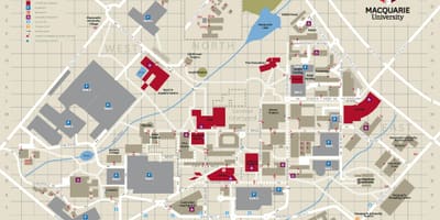 L'université Macquarie carte du campus