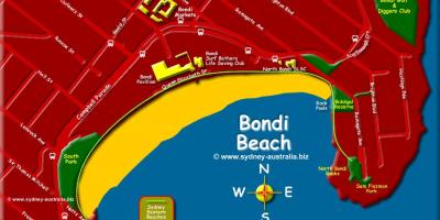 La plage de Bondi, carte de sydney
