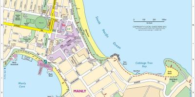 Carte de la plage de manly